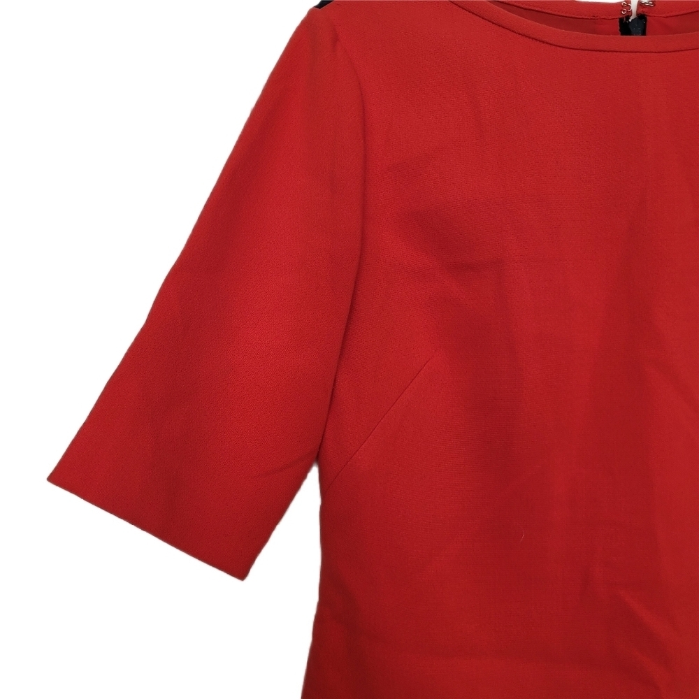 Eliza J Dress Womens Size 6 Red Gray Colorblock 3/4 Sleeve - Picture 3 of 10